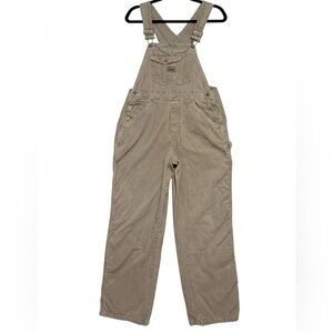 Old Navy Vintage 90s Y2K Corduroy Overalls Loose Fit Oatmeal Khaki Size S
